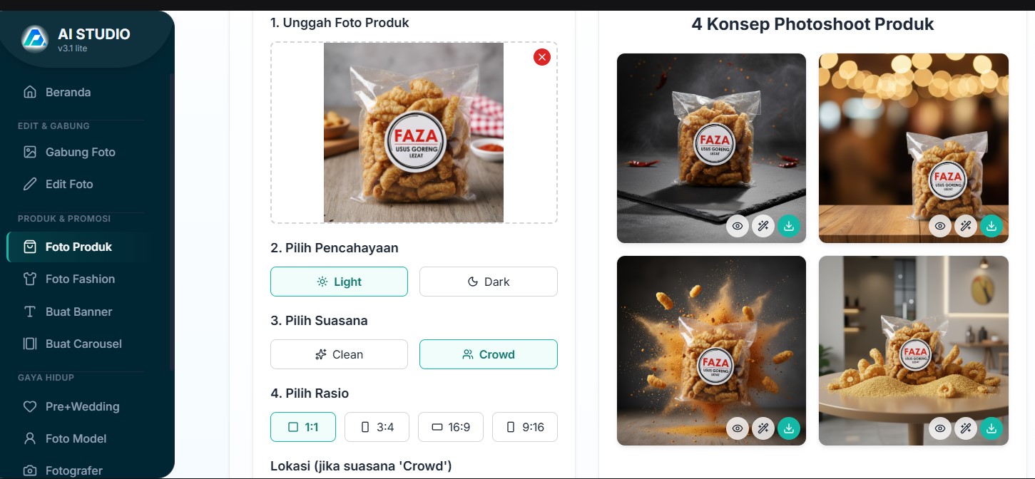 Gambar 2 Interface AI Studio
